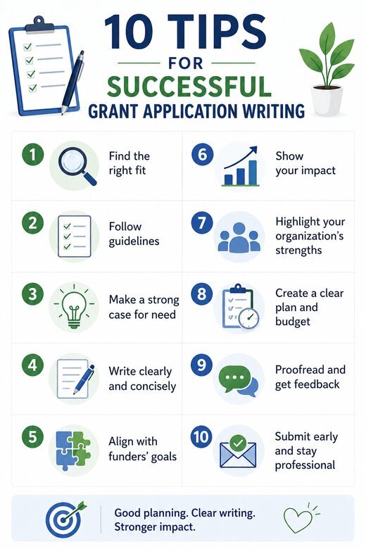 Infographic: ten tips for successful grant application writing